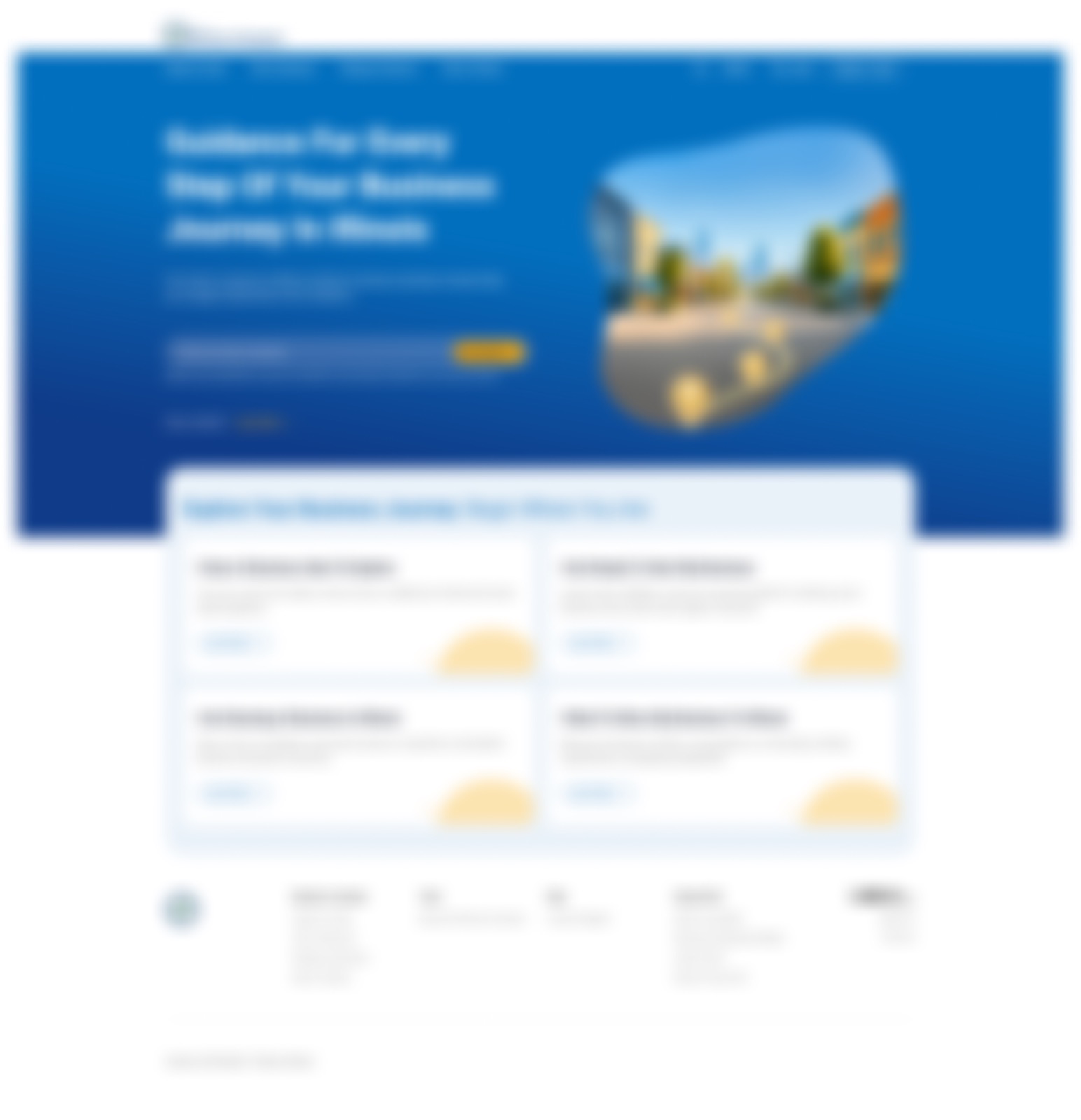Homepage mockup, blurred for privacy