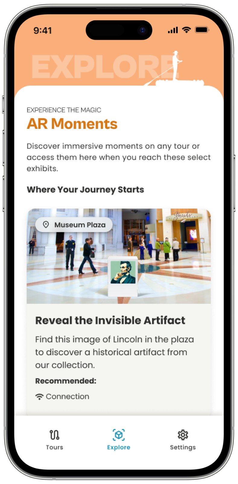 AR experience in the gallery